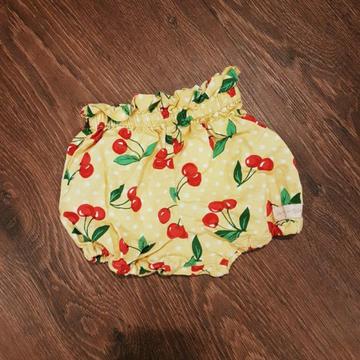 POPPY'S FOR RUBY Handmade Cherry Print Shorties (Size 1)