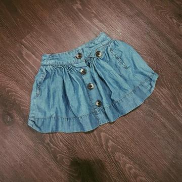 SEED Girls Chambray Button Down Skirt (Size 1-2)