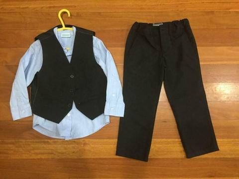 Boy's Matching Pants, Shirt, Vest and Tie - Size 4