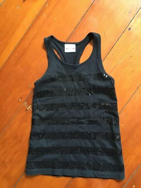Next brand size 7/9 years black singlet with sequins