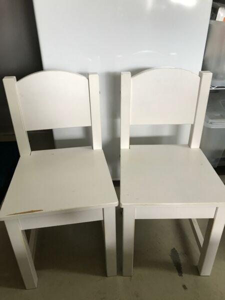 Two IKEA kids chairs