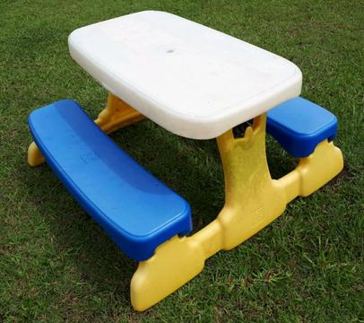 Grow n Up toddlers picnic table. Pick up from Samford Valley