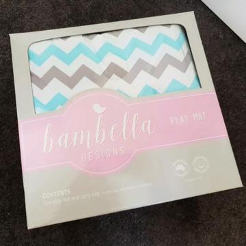 Bambella playmat brand new in box! *blue chevron*