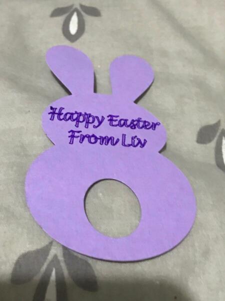 Personalised Easter Bunny cards - holds Easter egg