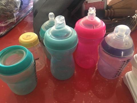 Baby bottles and food tubs