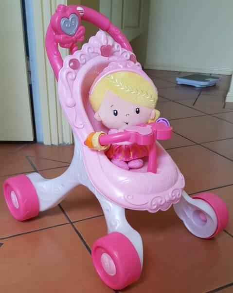 Fisher-price Princess Stroll-along Musical Walker And Doll