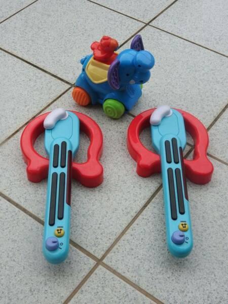 2 MUSICAL GUITARS AND ELEPHANT.......Good Condition