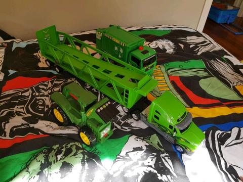 Garbage truck, light up tractor and lorry