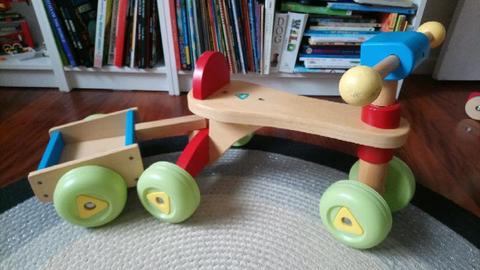 ELC Wooden Trike and Trailer