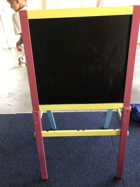 Kids Chalk board and white board - wooden frame