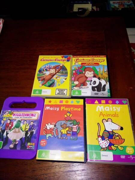 Kids DVDs - The Wiggles / Maisy / Curious George