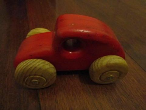 Baby toddler toys, Montessori wooden cars wheeled hitting