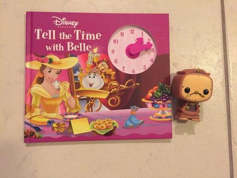 Funko Pop - Cogsworth, barbie Belle and tell the time book