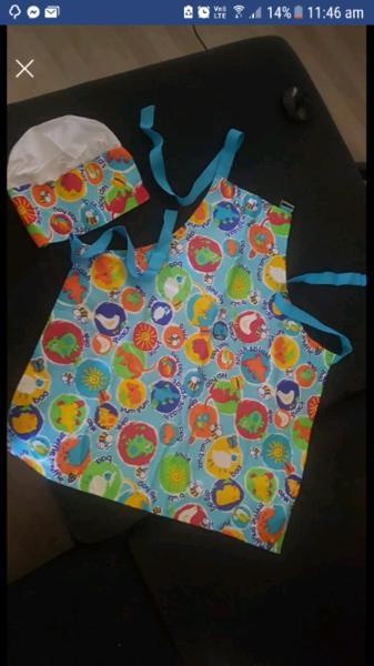 Kids apron n chefs hat