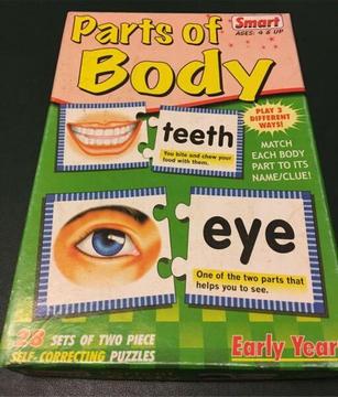 Parts of body educational matching game