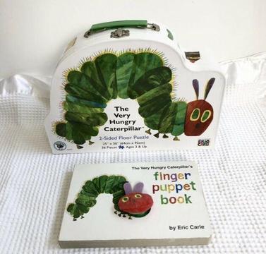 The Very Hungry Caterpillar Floor Puzzle and Finger Puppet Board Book