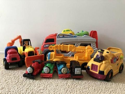 Trucks, diggers and trains