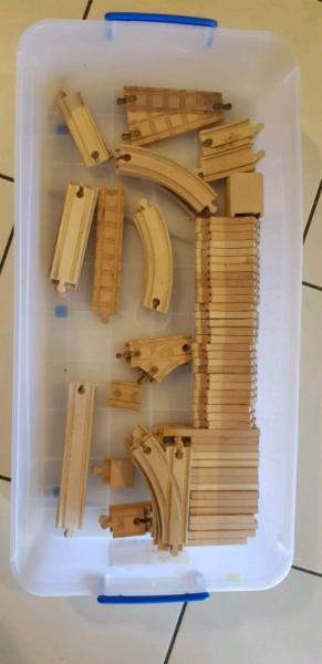 Wooden Train Tracks and Accessories