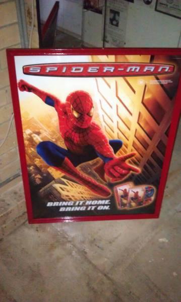 Spider-man framed poster& DVDs