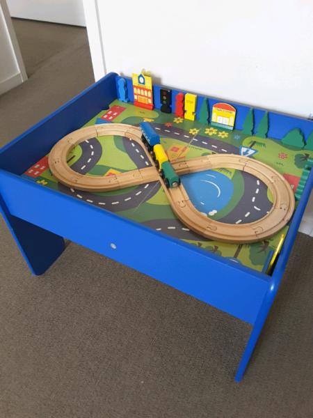 Wooden Train Set Table