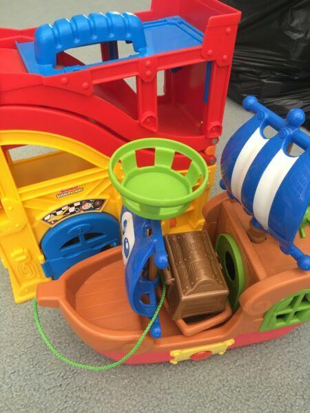Fisher Price Race Track and Pirate Ship