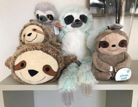BULK Sloth Toys x5 - Cute & Cuddly! As NEW Pickup BRISBANE