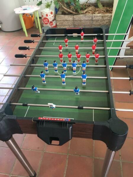 Soccer/foosball table/four table games in one