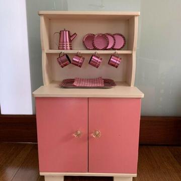 Vintage timber toy cupboard