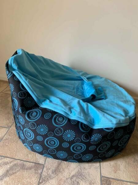 Blue Baby Beanbag with Safety Harness/Strap