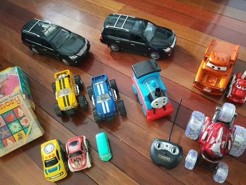 BOX OF CARS/TOYS
