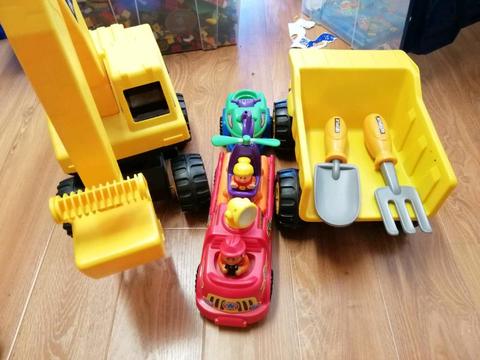 Boy toys truck, fire engine