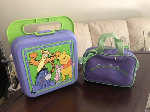 Tupperware My First Picnic Set and Pooh Bear Carry Case