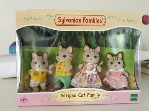 Never opened Sylvanian Striped cat family