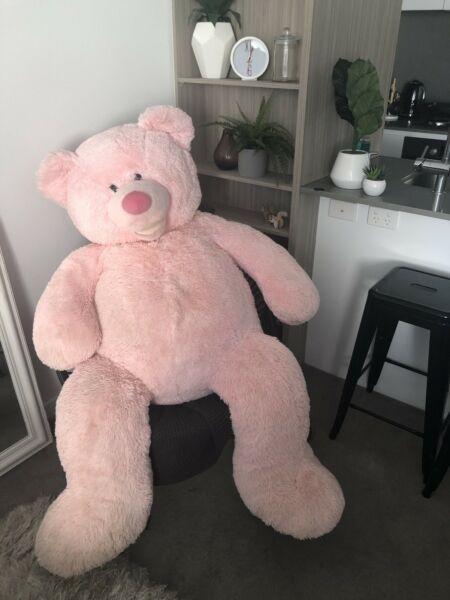 Giant pink teddy bear