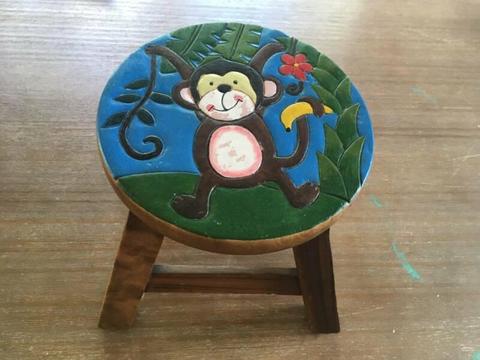 Cute child's wooden stool