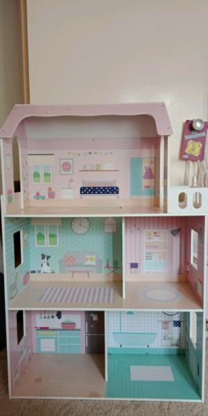 Wooden Doll House & loads of extras