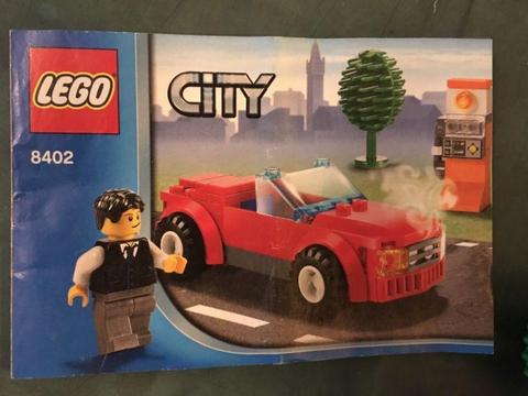 Lego City Car, payphone business man and tree 8402