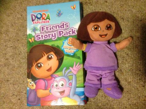 Dora book pack and plush