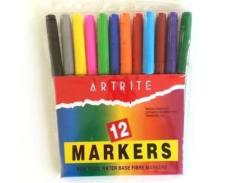 Felt-tip Pens - pack of 12 - good for colouring books