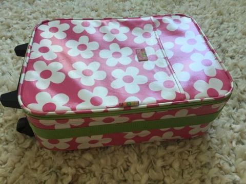 Penny Scanlan Wheelie / Suitcase and Back Pack - Pink Daisies/Flowers