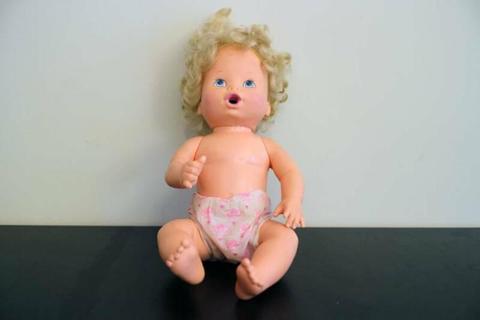 Vintage 1990 Kenner Baby Alive Doll, Original Nappy, Used Fair