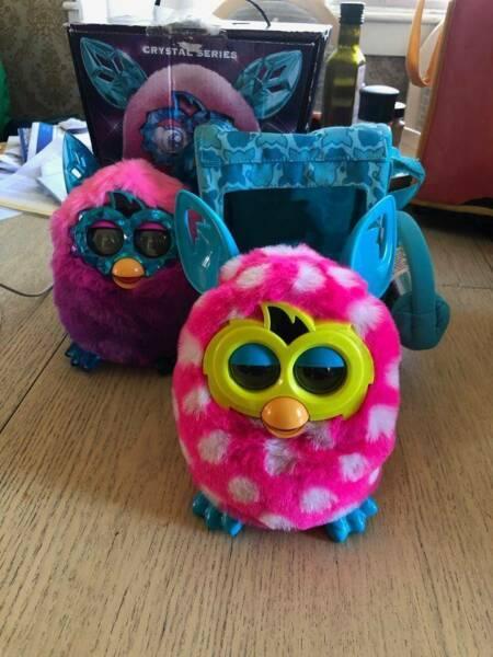 2 rare Hasbro Furby's Carrier Backpack