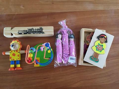 Wooden toys whistle skipping rope bundle for girls