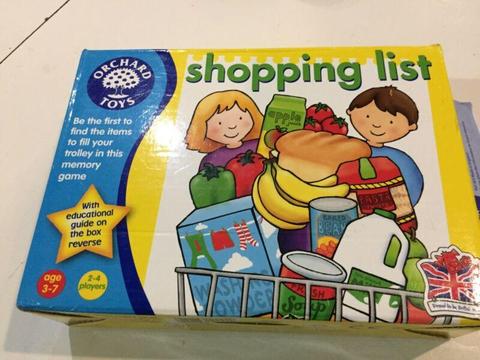 Shopping List kids board game