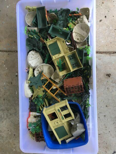 Container of toy soldiers