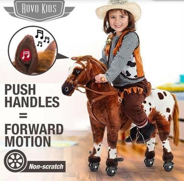 Premium Ride-On Pony on Wheels Cycle - Horse Sounds Rocking Toy