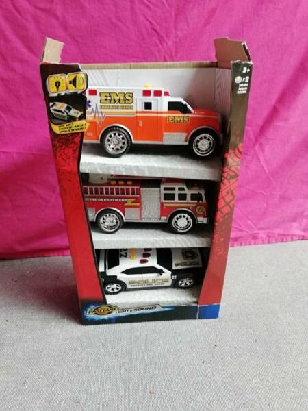 Emergency services toy vehicles bundle - still in box