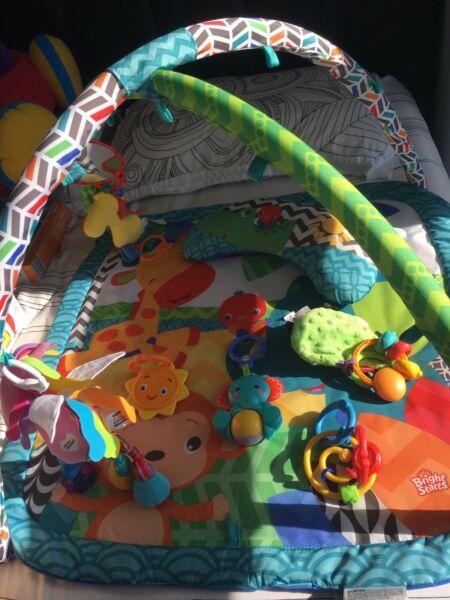 Bright Starts Play Gym with Pillow and Hanging Toys