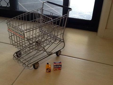 Woolworths little metal shopping trolley