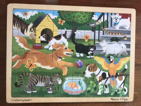 As New Melissa & Doug 24 Pieces Wooden Puzzle